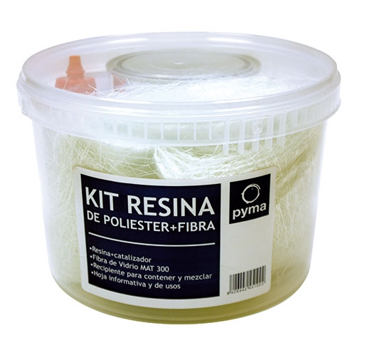 Kit Resina Poliester 1kg para reparaciones (Resina 750 gr + Manta fibra de  vidrio 1m2 Mat-300 + catalizador de peróxido 20gr)
